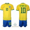 Maglia ufficiale Brasile Neymar Jr 10 Casa Mondiali 2022 per Bambino